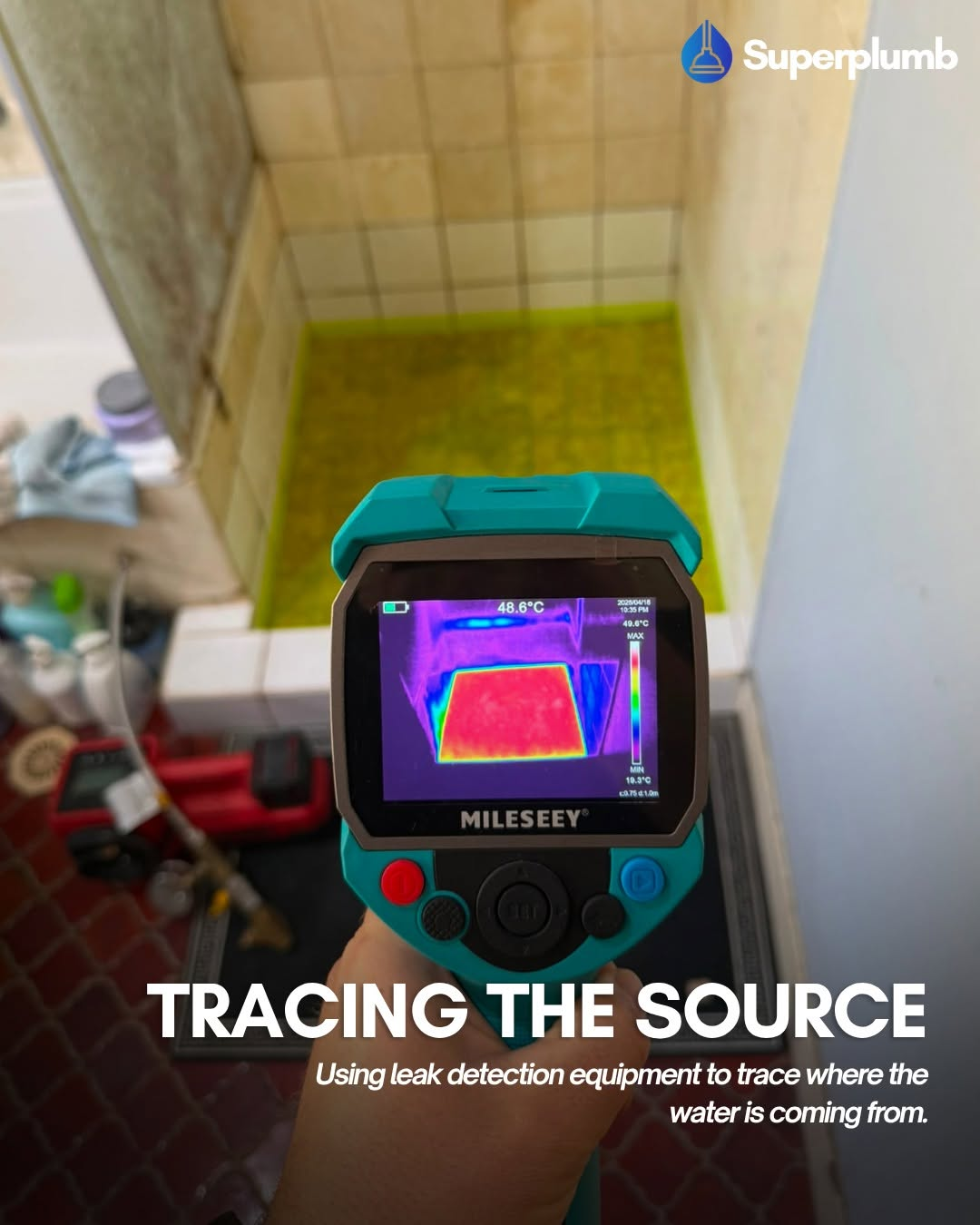 Superplumb leak detection equipment tracing the source of water